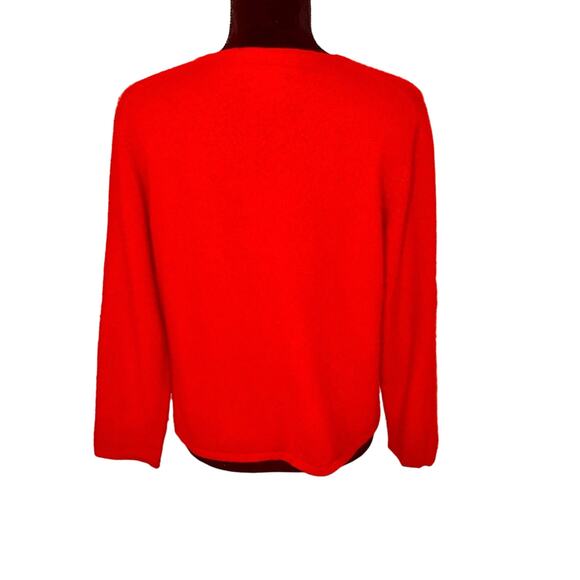 Vtg Queen of Scots Size XL Red Cashmere Sweater Pullover Long Sleeves Round Neck - Picture 3 of 6